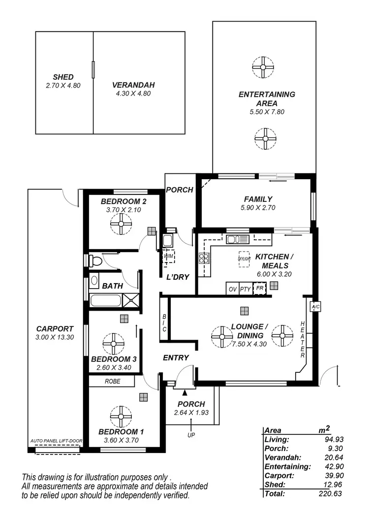 Floorplan of Homely house listing, 3 Daniel Street, Hackham SA 5163