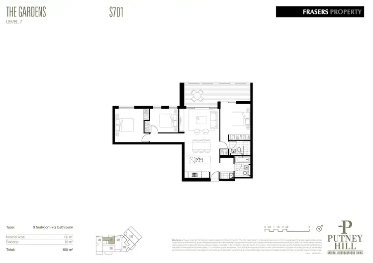 Floorplan of Homely apartment listing, 701S/3 Lardelli Drive, Ryde NSW 2112