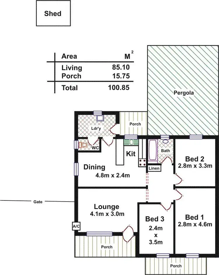 Floorplan of Homely house listing, 33 Whiteparish Road, Elizabeth North SA 5113