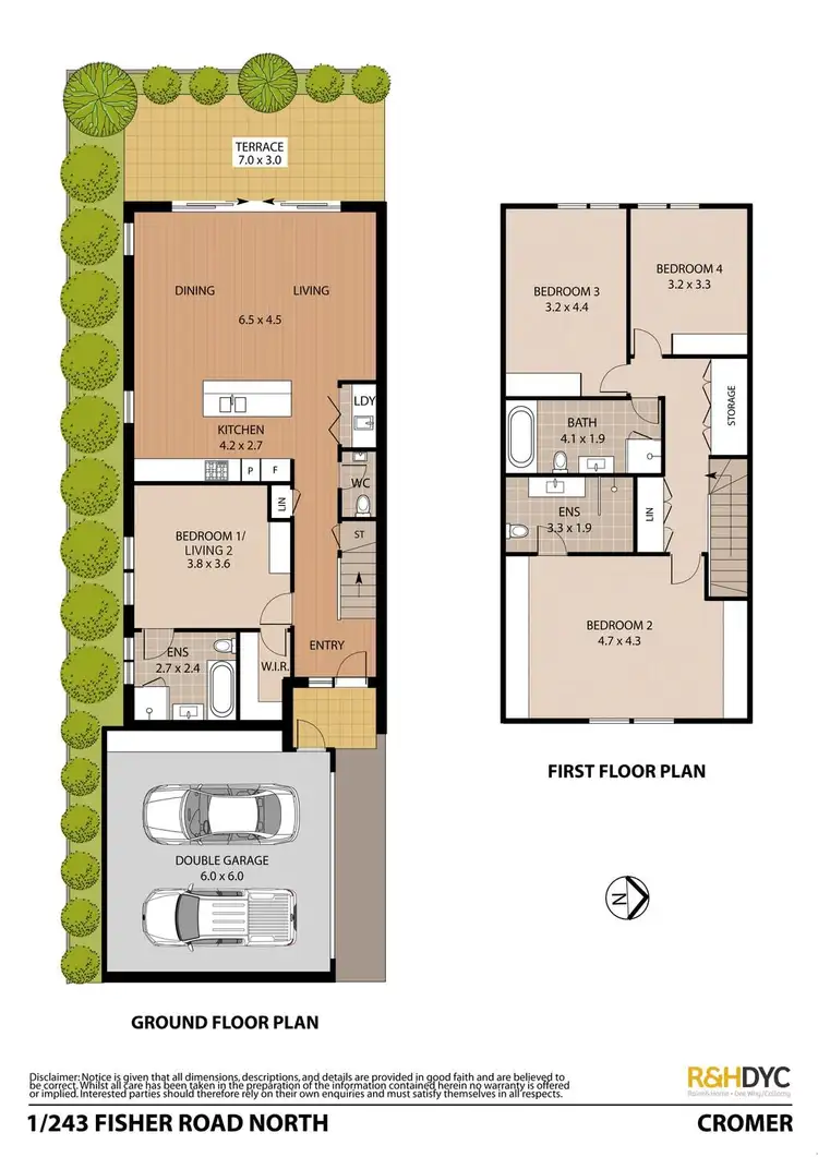Floorplan of Homely townhouse listing, 1/243 Fisher Road North, Cromer NSW 2099