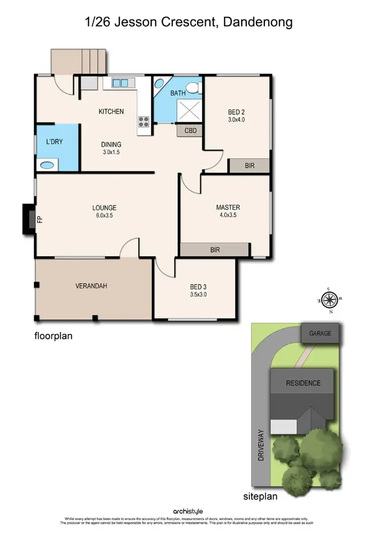 Floorplan of Homely unit listing, Unit 1/26 Jesson Crescent, Dandenong VIC 3175