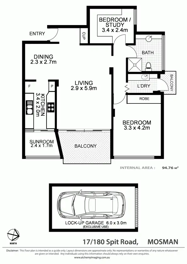 Floorplan of Homely apartment listing, 17/180 Spit Road, Mosman NSW 2088