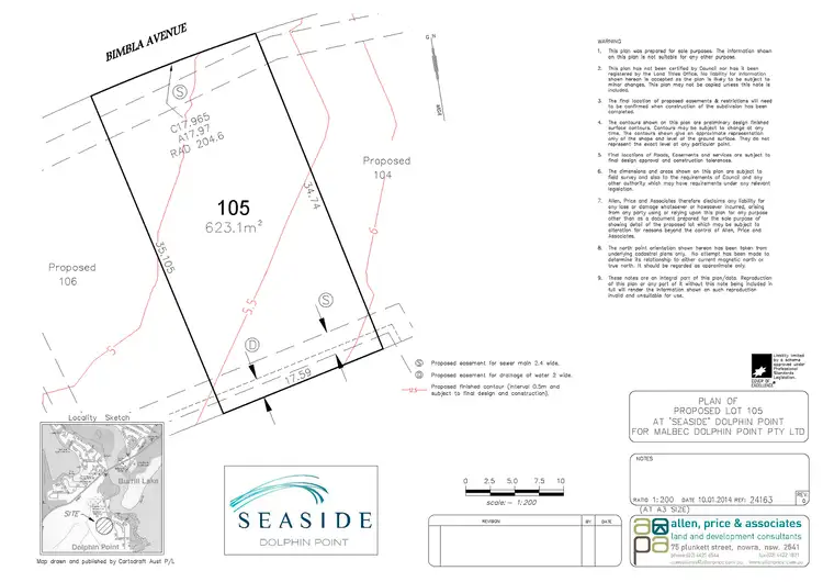 Floorplan of Homely land listing, Lot 105 Bimbla Avenue (Seaside Estate), Dolphin Point NSW 2539
