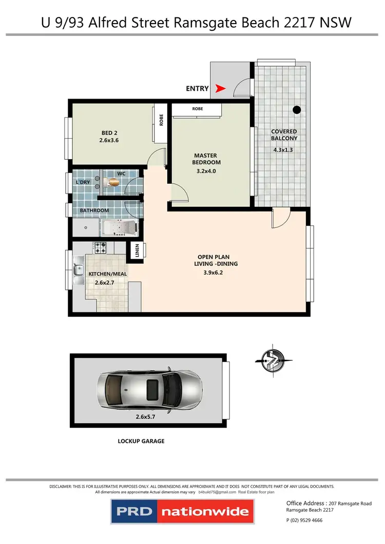 Floorplan of Homely unit listing, 9/93 Alfred Street, Ramsgate Beach NSW 2217