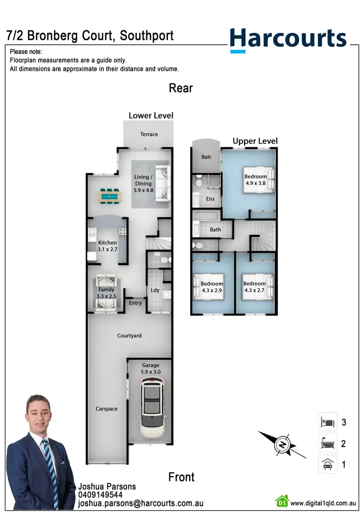 Floorplan of Homely townhouse listing, 7/2 Bronberg Crt, Southport QLD 4215