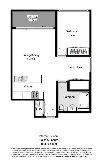 Floorplan of Homely apartment listing, 1504/128 Charlotte Street, Brisbane City QLD 4000