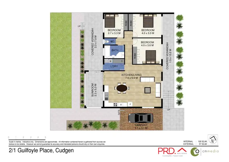 Floorplan of Homely semi-detached listing, 2/1 Guilfoyle Place, Cudgen NSW 2487