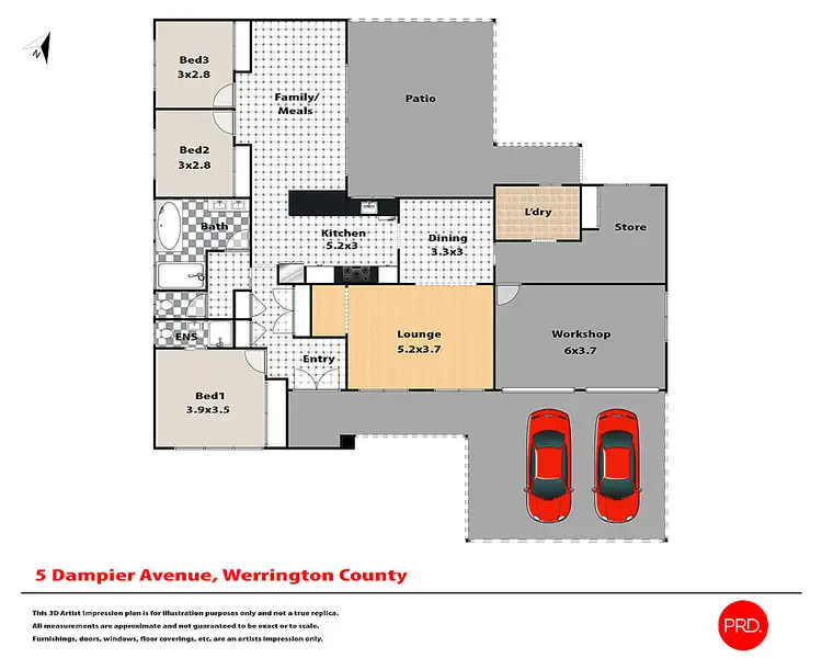 Floorplan of Homely house listing, 5 Dampier Avenue, Werrington County NSW 2747