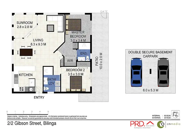 Floorplan of Homely unit listing, 2/2 Gibson St, Bilinga QLD 4225