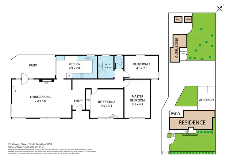 Floorplan of Homely house listing, 21 Stewart Street, North Bendigo VIC 3550