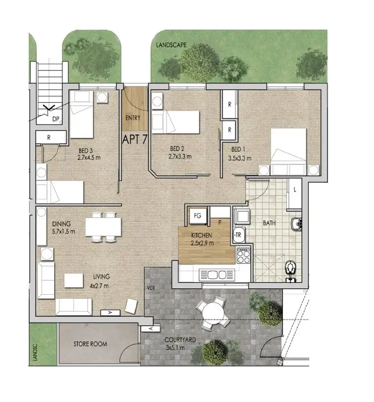 Floorplan of Homely apartment listing, 7/58 Kent Street, Rockingham WA 6168