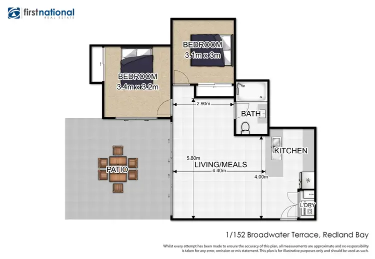 Floorplan of Homely unit listing, 1/152 Broadwater Terrace, Redland Bay QLD 4165