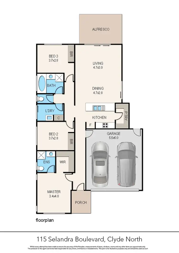 Floorplan of Homely house listing, 115 Selandra Boulevard, Clyde North VIC 3978