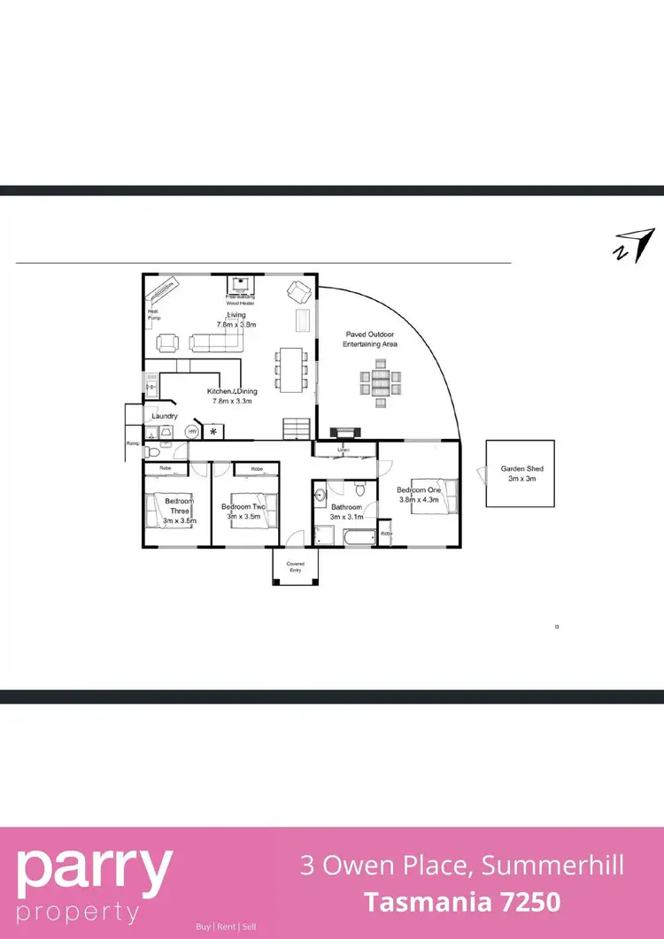 Floorplan of Homely house listing, 3 Owen Place, Summerhill TAS 7250