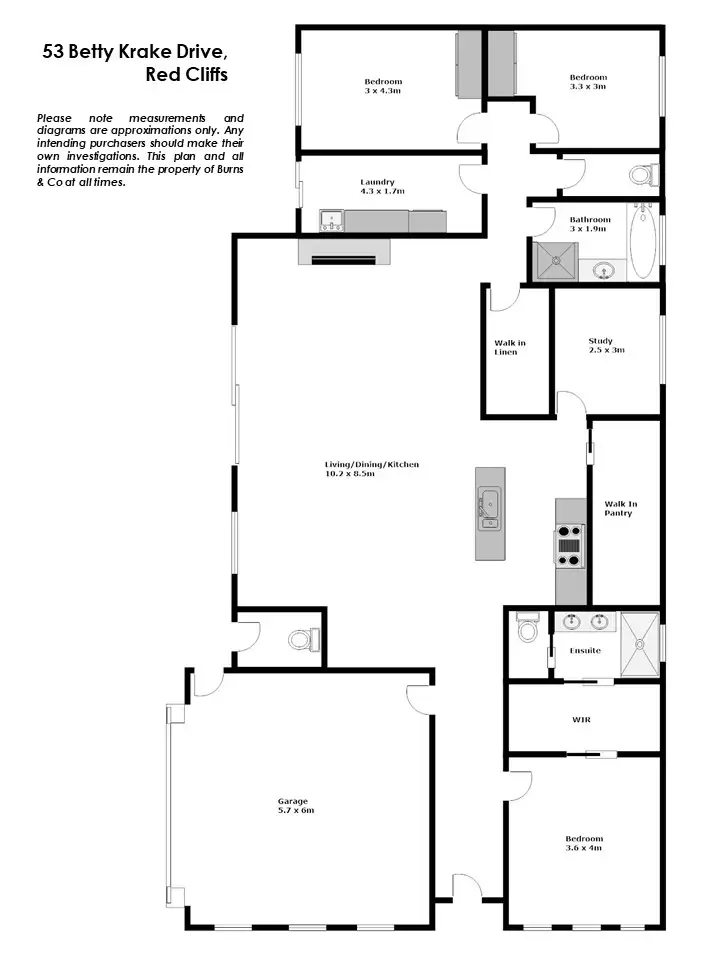 Floorplan of Homely house listing, 53 Betty Krake Drive, Red Cliffs VIC 3496