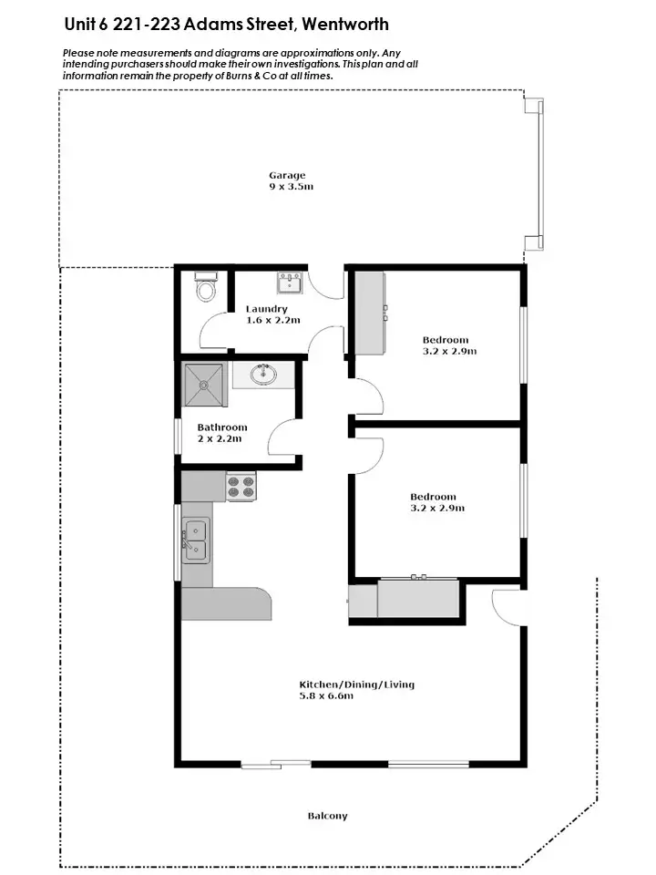 Floorplan of Homely unit listing, 6/221-223 Adams Street, Wentworth NSW 2648