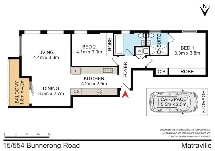 Floorplan of Homely unit listing, 15/554 Bunnerong Road, Matraville NSW 2036