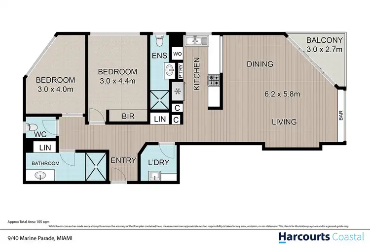 Floorplan of Homely apartment listing, 9/40 Marine Parade, Miami QLD 4220
