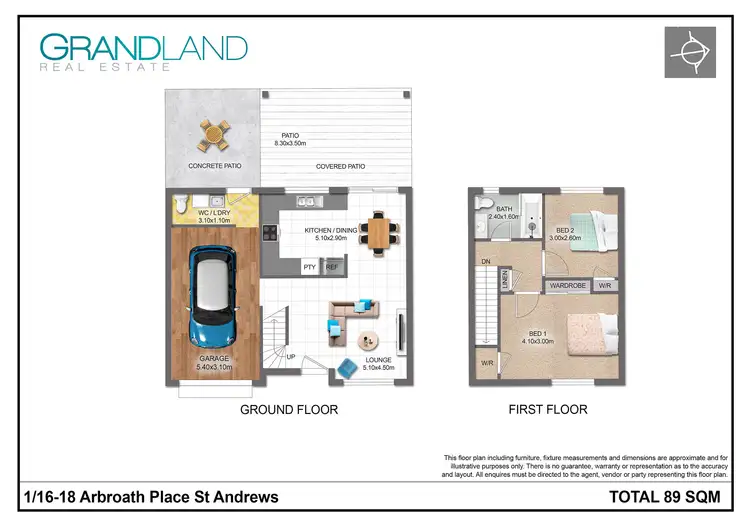 Floorplan of Homely townhouse listing, 1/16-18 Arbroath Place, St Andrews NSW 2566