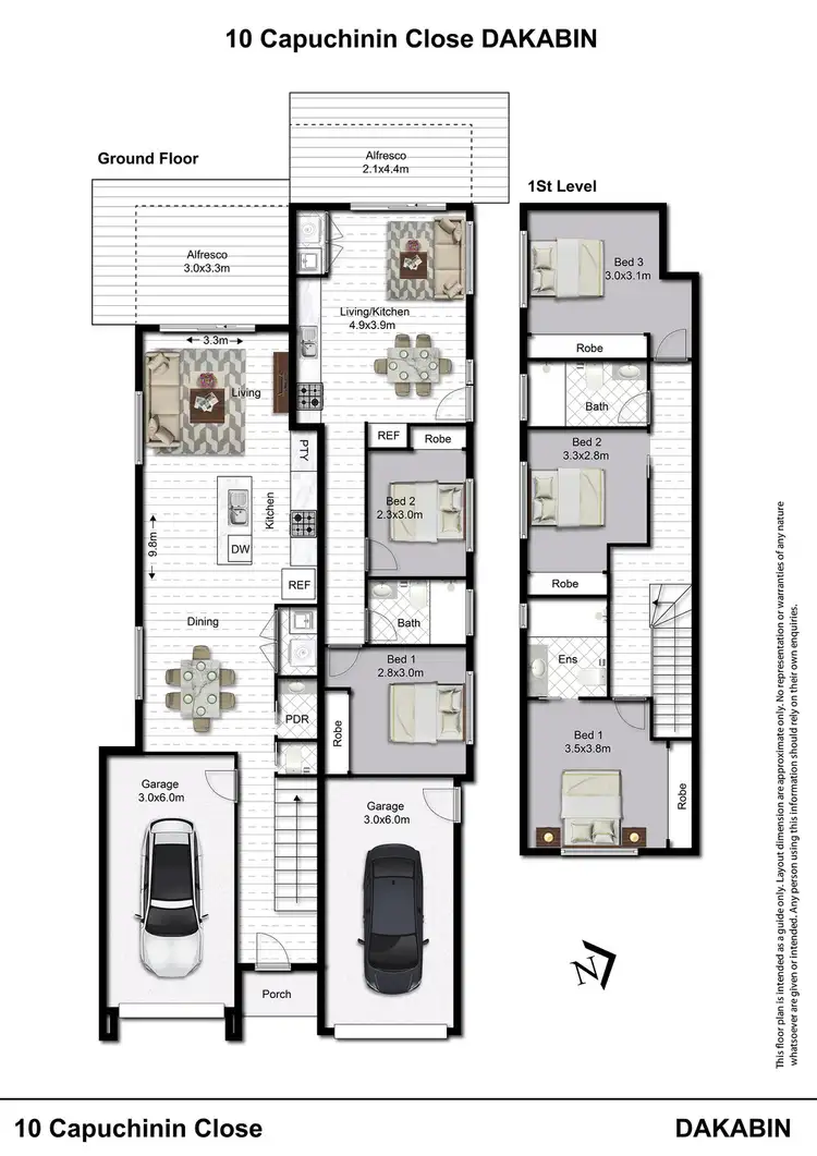 Floorplan of Homely semi-detached listing, 10 Capuchin Close, Dakabin QLD 4503