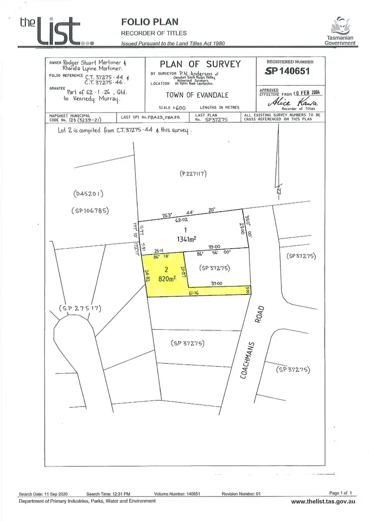 Floorplan of Homely land listing, 13 Coachman's Road, Evandale TAS 7212