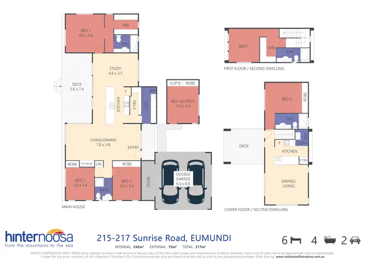 Floorplan of Homely house listing, 215 to 217 Sunrise Road, Eumundi QLD 4562