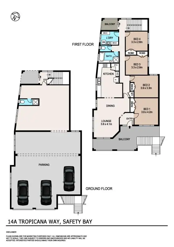 Floorplan of Homely house listing, 14A Tropicana Way, Safety Bay WA 6169