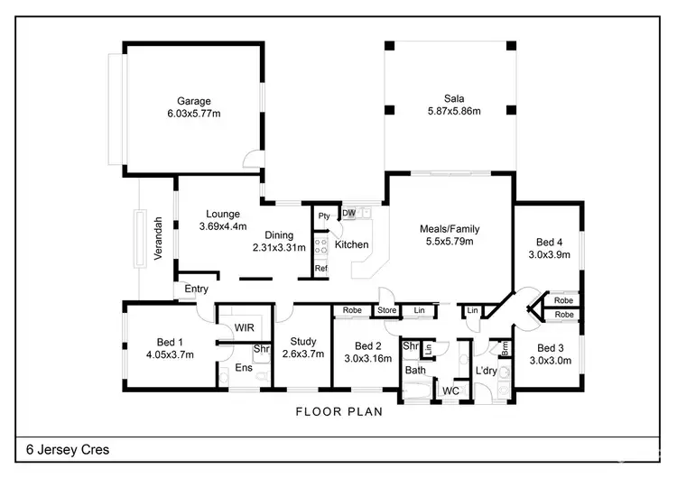 Floorplan of Homely house listing, 6 Jersey Crescent, Shepparton VIC 3630