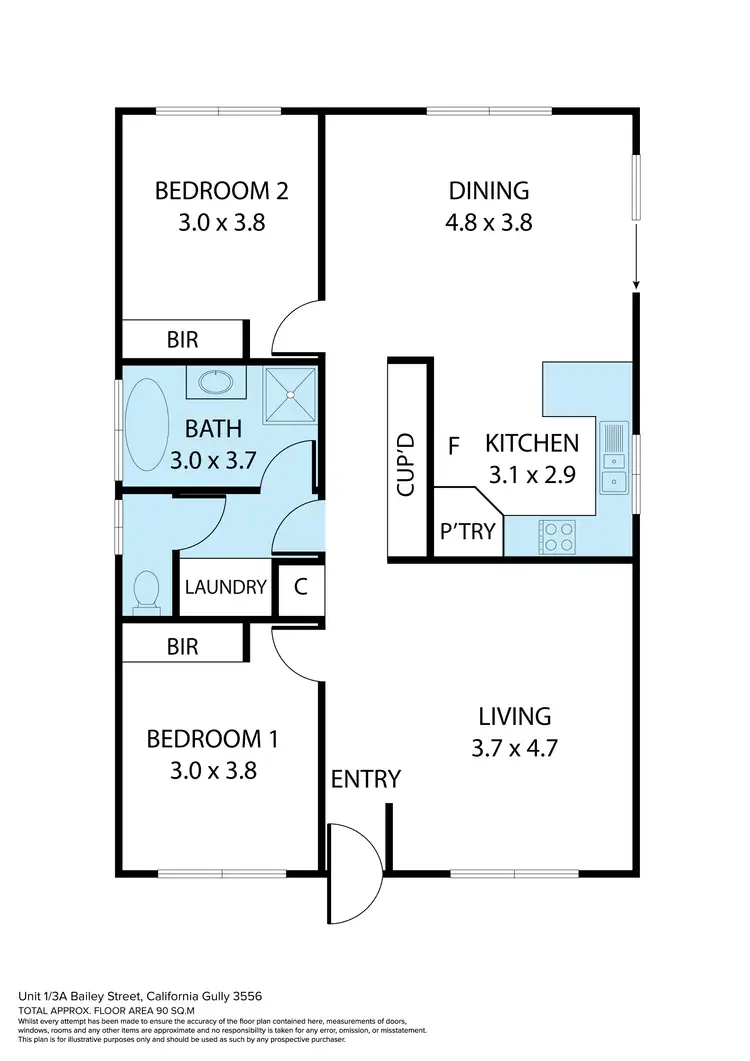 Floorplan of Homely house listing, 1/3a Bailey Street, California Gully VIC 3556