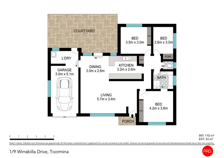 Floorplan of Homely villa listing, 1/9 Wirrabilla Drive, Toormina NSW 2452