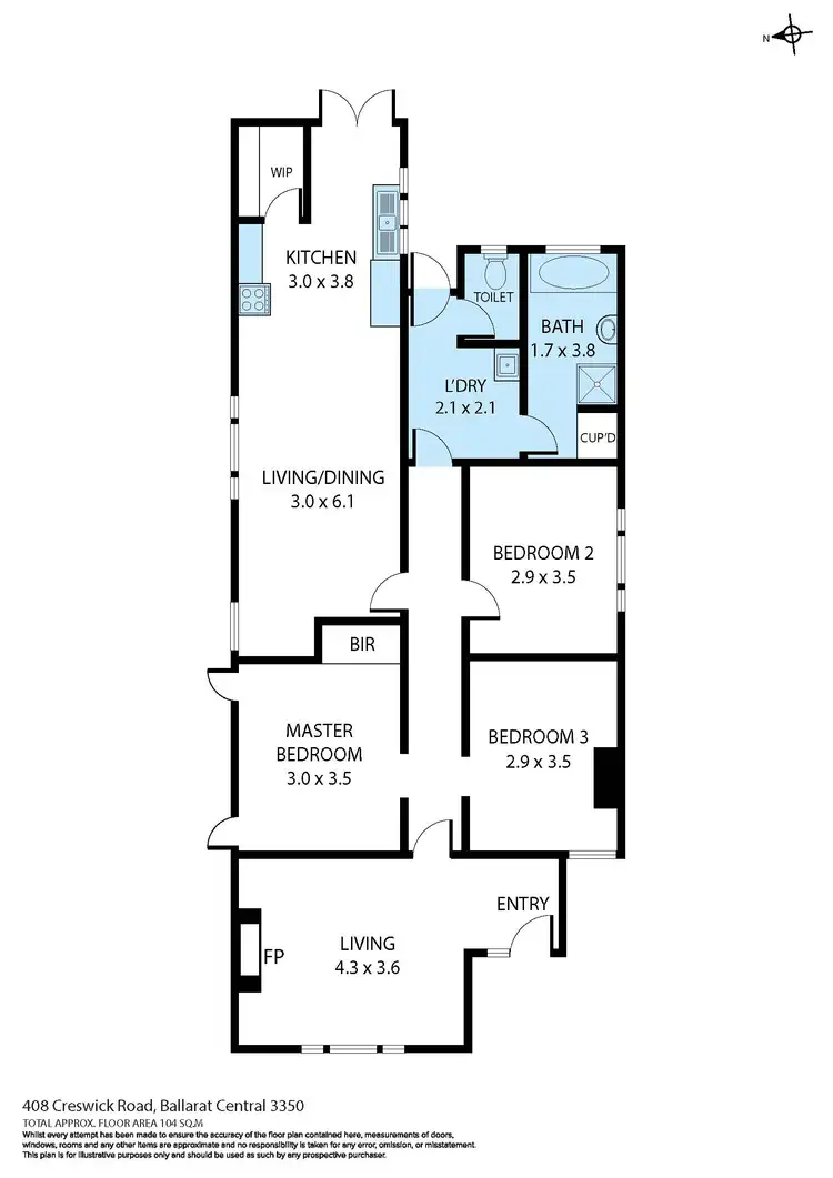 Floorplan of Homely house listing, 408 Creswick Road, Ballarat Central VIC 3350