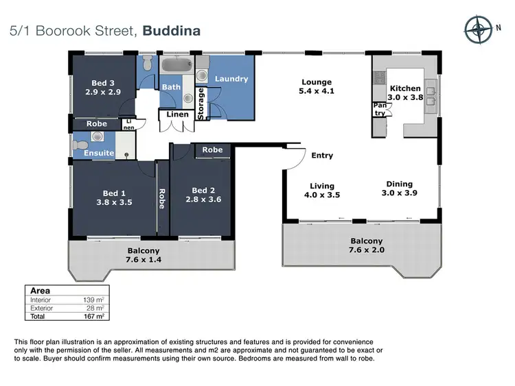 Floorplan of Homely apartment listing, 5/1 Boorook Street, Buddina QLD 4575