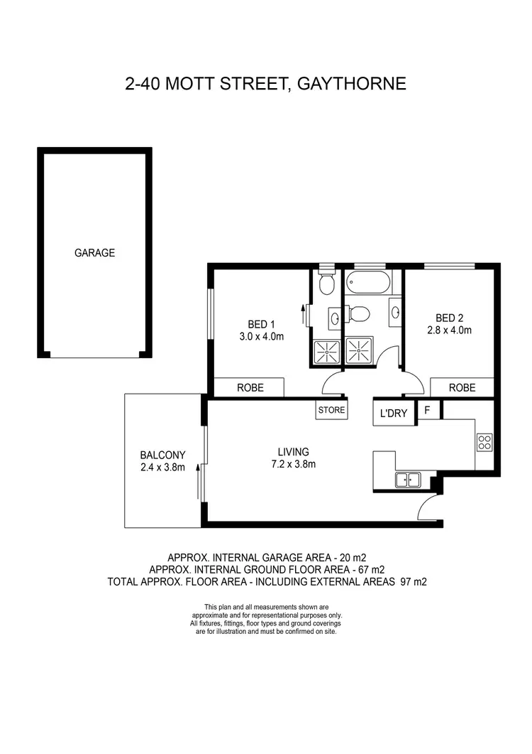 Floorplan of Homely unit listing, 2/40 Mott Street, Gaythorne QLD 4051