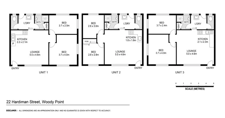 Floorplan of Homely block of units listing, 22 Hardiman Street, Woody Point QLD 4019