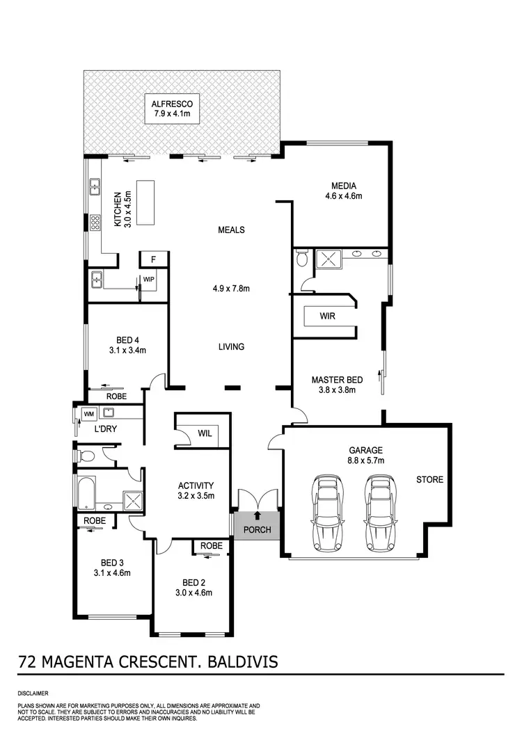 Floorplan of Homely house listing, 72 Magenta Crescent, Baldivis WA 6171