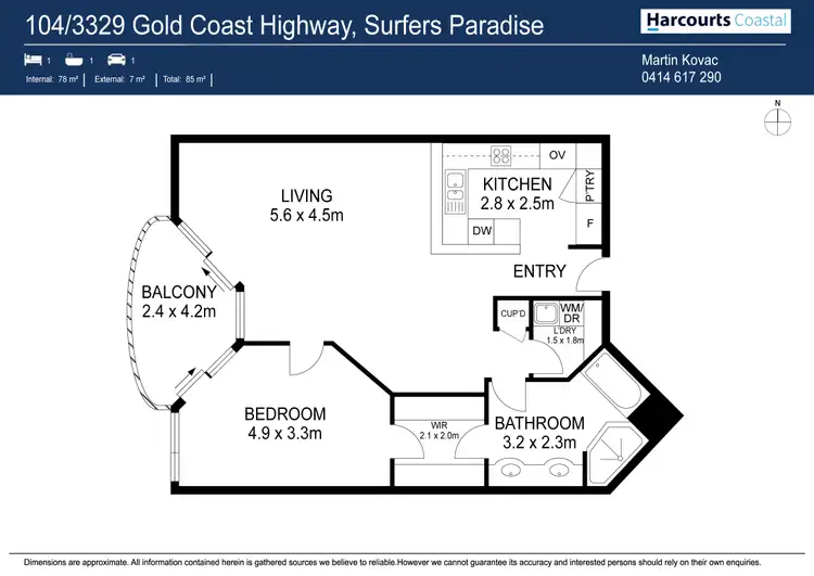Floorplan of Homely apartment listing, 104/3400 Surfers Paradise Boulevard, Surfers Paradise QLD 4217