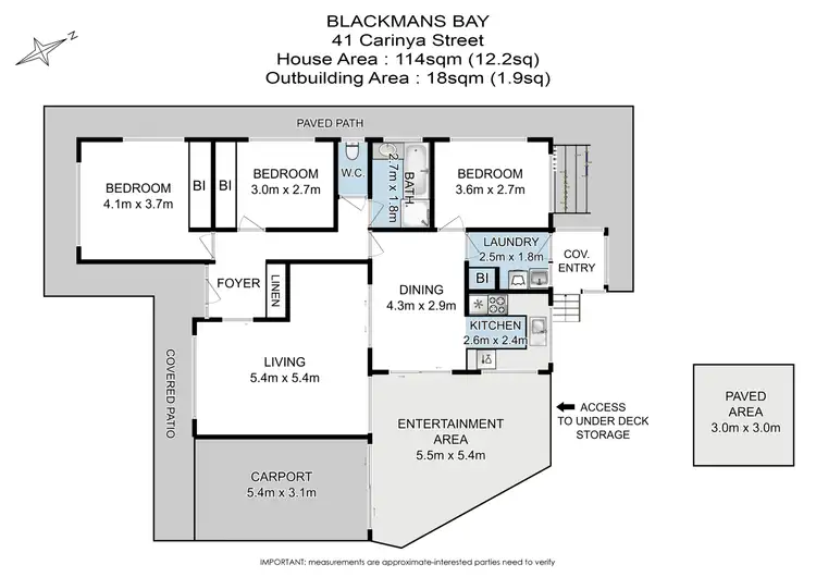 Floorplan of Homely house listing, 41 Carinya Street, Blackmans Bay TAS 7052