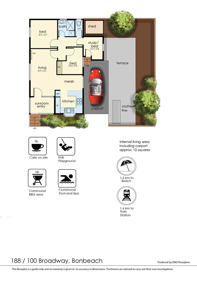 Floorplan of Homely unit listing, 188/100 Broadway, Bonbeach VIC 3196