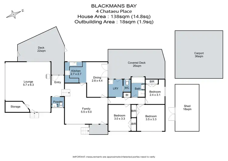 Floorplan of Homely house listing, 4 Chateau Place, Blackmans Bay TAS 7052
