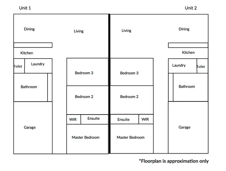 Floorplan of Homely semi-detached listing, 1/39 Nelson Street, Bundamba QLD 4304