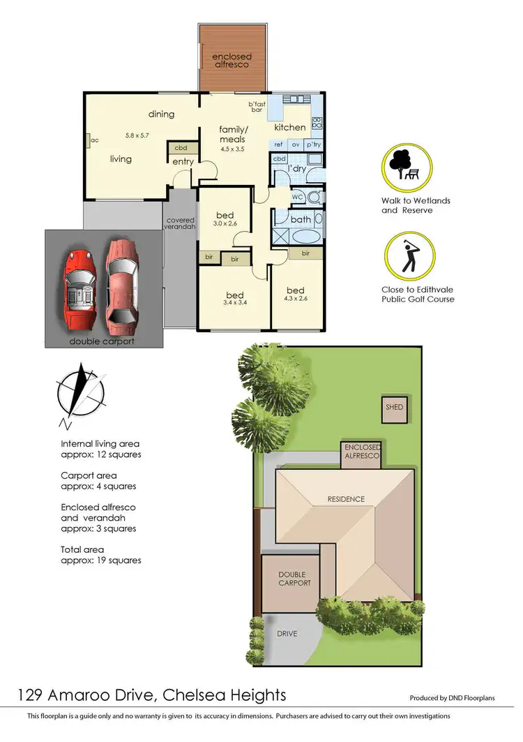 Floorplan of Homely house listing, 129 Amaroo Drive, Chelsea Heights VIC 3196