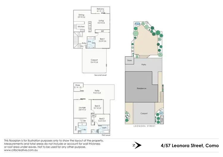 Floorplan of Homely townhouse listing, 4/57 Leonora Street, Como WA 6152