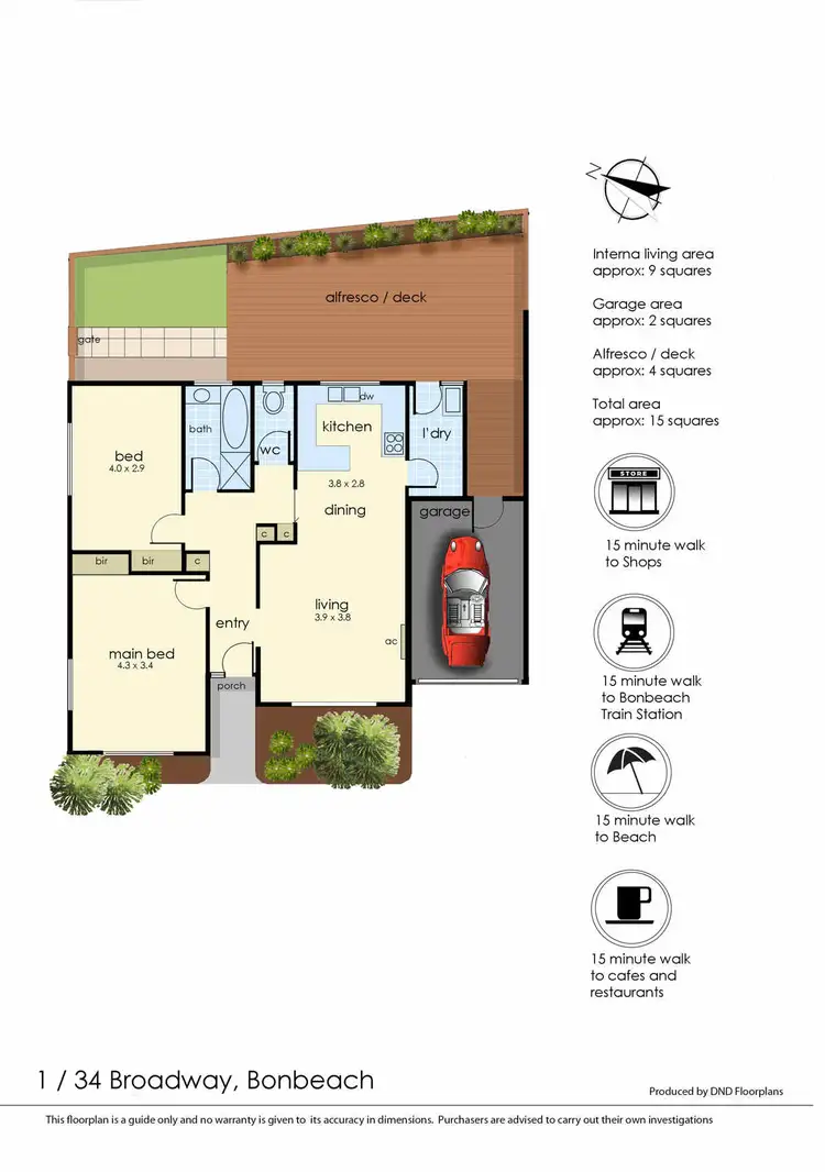 Floorplan of Homely unit listing, 1/34 Broadway, Bonbeach VIC 3196