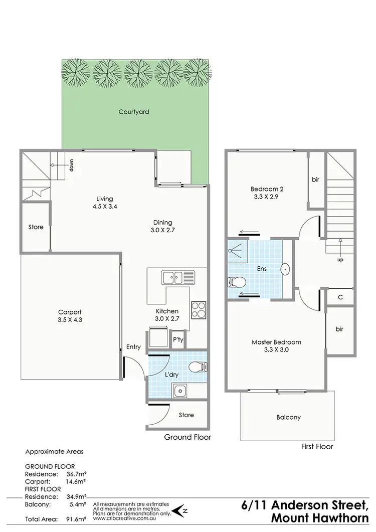 Floorplan of Homely apartment listing, 6/11 Anderson Street, Mount Hawthorn WA 6016