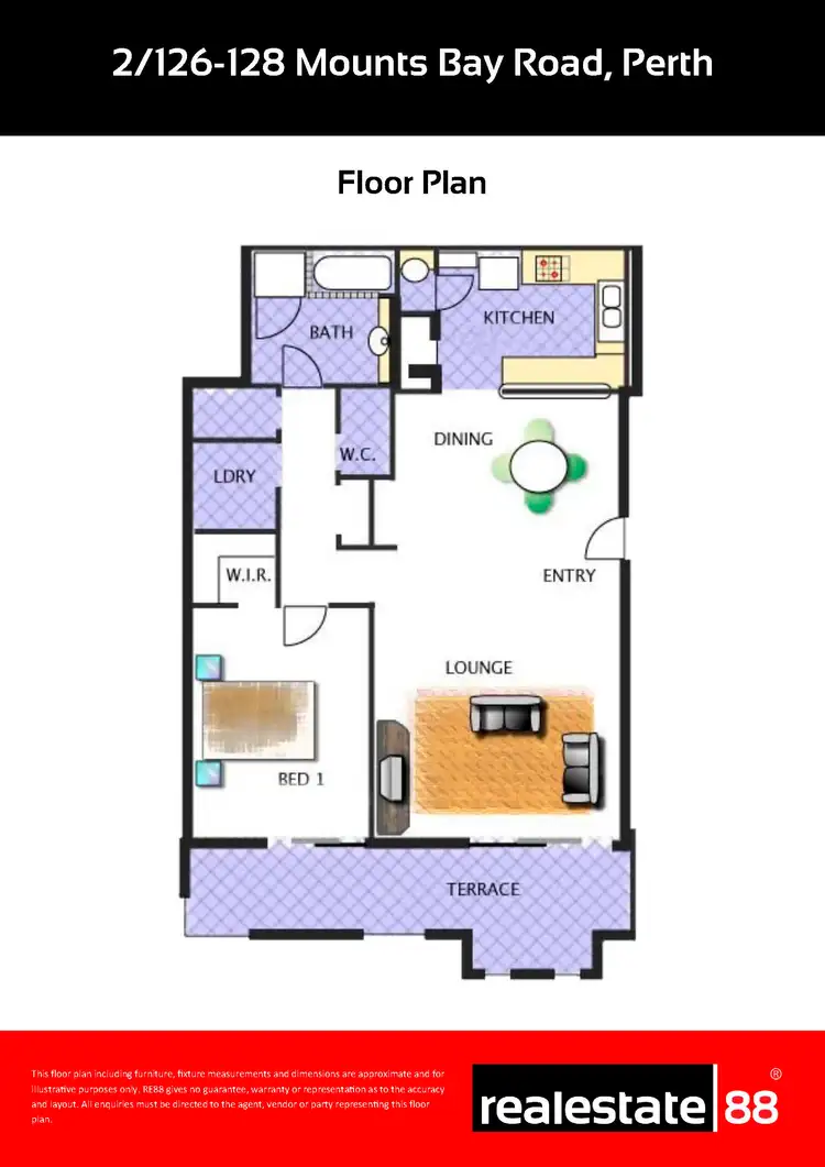 Floorplan of Homely apartment listing, 2/128 Mounts Bay Road, Perth WA 6000