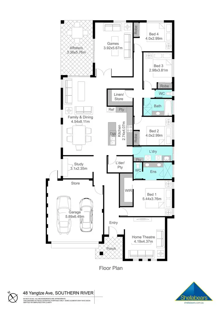 Floorplan of Homely house listing, 48 Yangtze Avenue, Southern River WA 6110