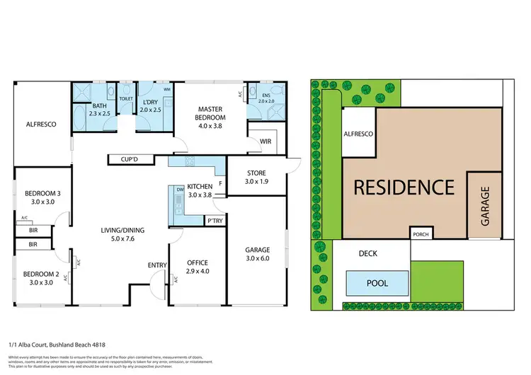 Floorplan of Homely house listing, 1/1 Alba Court, Bushland Beach QLD 4818