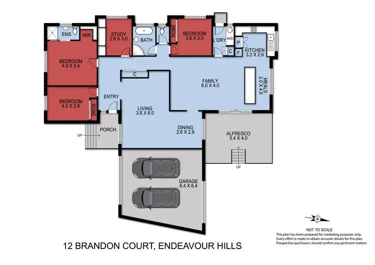 Floorplan of Homely house listing, 12 Brandon Court, Endeavour Hills VIC 3802