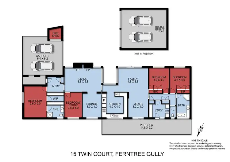 Floorplan of Homely house listing, 15 Twin Court, Ferntree Gully VIC 3156
