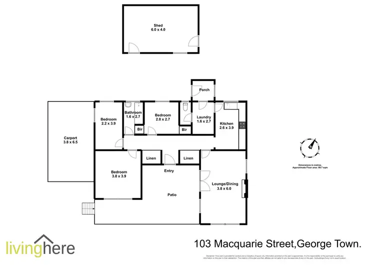 Floorplan of Homely house listing, 103 Macquarie Street, George Town TAS 7253